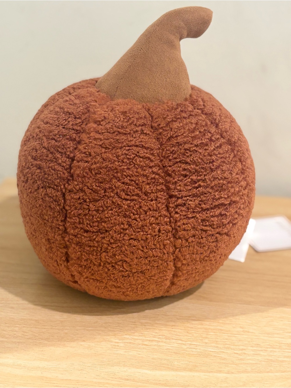 Shiraleah Chicago NWT Pumpkin Shaped Medium Sherpa Pillow-Rust